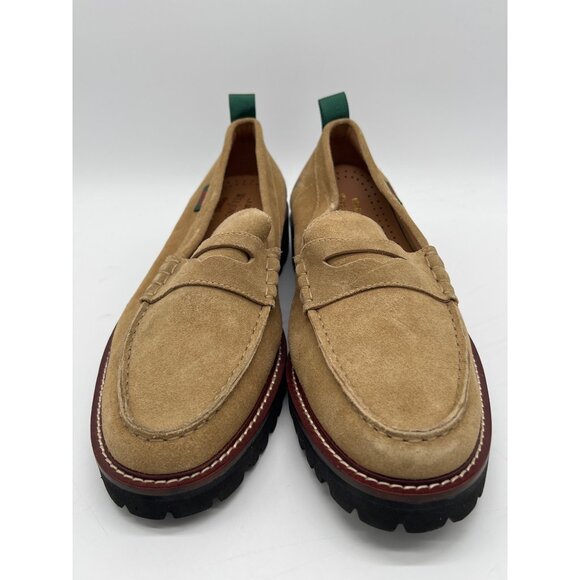 G.H. Bass Mens Weejuns Suede Penny Loafers Size 9 Tan With Green Heel Tab & Blac main image 10
